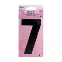 Hemline Iron On Number Motif Applique Black Number 7