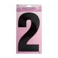 Hemline Iron On Number Motif Applique Black Number 2