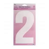 Hemline Iron On Number Motif Applique White Number 2