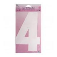 Hemline Iron On Number Motif Applique White Number 4