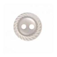 Hemline Round Shirt Buttons with Spiral Edging 11.25mm White