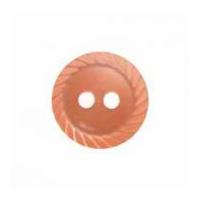 Hemline Round Shirt Buttons with Spiral Edging 13.75mm Orange