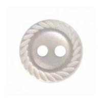 Hemline Round Shirt Buttons with Spiral Edging 16.25mm White