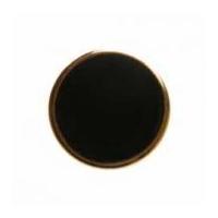 Hemline Round Shank Buttons with Coloured Enamel 15mm Black