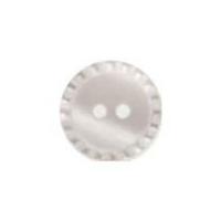 Hemline Round Shirt Buttons with Crimped Edging 11.25mm White