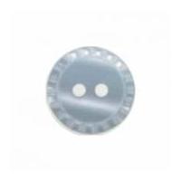 Hemline Round Shirt Buttons with Crimped Edging 11.25mm Baby Blue