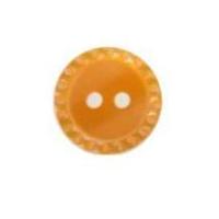 Hemline Round Shirt Buttons with Crimped Edging 11.25mm Orange