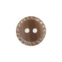 Hemline Round Shirt Buttons with Crimped Edging 11.25mm Brown