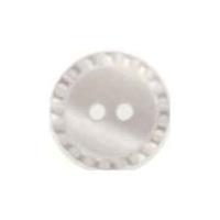 Hemline Round Shirt Buttons with Crimped Edging 15mm White