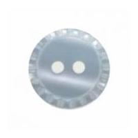 Hemline Round Shirt Buttons with Crimped Edging 15mm Baby Blue
