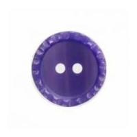 Hemline Round Shirt Buttons with Crimped Edging 15mm Lavender