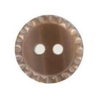 Hemline Round Shirt Buttons with Crimped Edging 17.5mm Brown