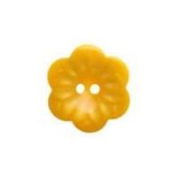 Hemline Flower Shaped Two Hole Buttons 15mm Yellow