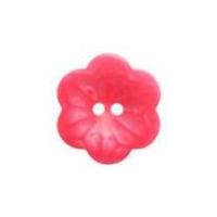 hemline flower shaped two hole buttons 15mm hot pink