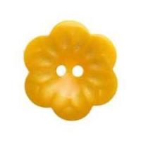 hemline flower shaped two hole buttons 175mm yellow