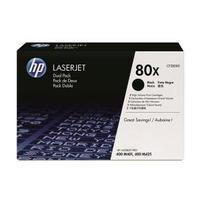 Hewlett Packard HP 80X Yield 6, 900 Pages Black Dual Pack Smart Print