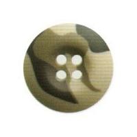 Hemline Round 4 Hole Camouflage Buttons 20mm Green Camouflage