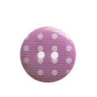 Hemline Round Polka Dot Pattern Buttons 17.5mm Lavender