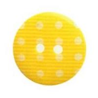 Hemline Round Polka Dot Pattern Buttons 22.5mm Yellow