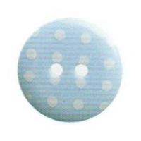 Hemline Round Polka Dot Pattern Buttons 22.5mm Sky Blue