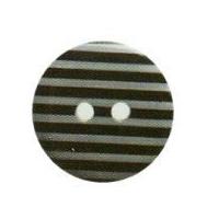 Hemline Round Stripe Pattern Buttons 17.5mm Black