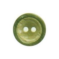 Hemline Round High Rimmed Buttons 17.5mm Olive Green