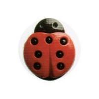Hemline Red & Black Ladybird Shank Buttons 17.5mm Red