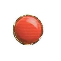 Hemline Round Solid Colour Buttons with Metallic Edge 15mm Red