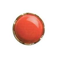 Hemline Round Solid Colour Buttons with Metallic Edge 17.5mm Red