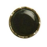 hemline round solid colour buttons with metallic edge 2125mm black