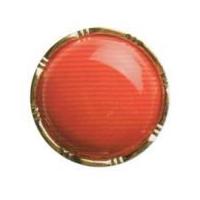 Hemline Round Solid Colour Buttons with Metallic Edge 21.25mm Red