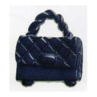 hemline handbag purse shaped buttons navy