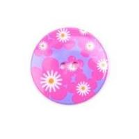 hemline floral design round buttons 225mm purplepink