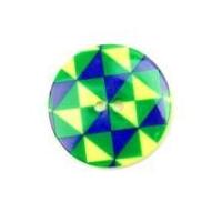 hemline geometric design round buttons 225mm yellowgreenblue