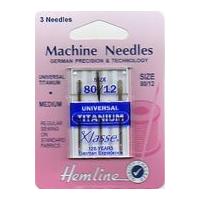 Hemline Titanium Universal Sewing Machine Needles