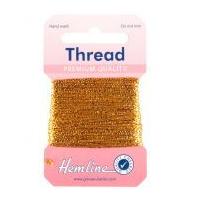 Hemline Glitter Sewing Craft Thread Dark Gold