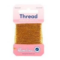 hemline glitter sewing craft thread dark gold