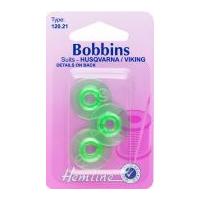 Hemline Plastic Bobbins for Sewing Machines Husqvarna Viking