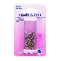 Hemline Hook & Eye Fastenings Silver