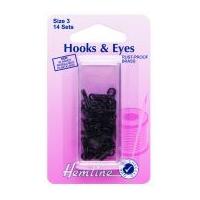 Hemline Hook & Eye Fastenings Black