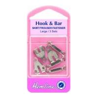 Hemline Hook & Bar Fasteners Silver