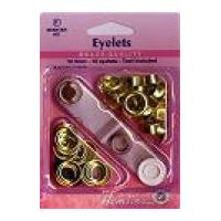 Hemline Metal Eyelets Kit with Tool 5.5mm Gold
