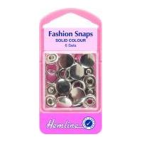 hemline solid top snap on press fasteners refill pack 11mm silver