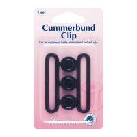 Hemline Cummerbund Clip Fastener Black