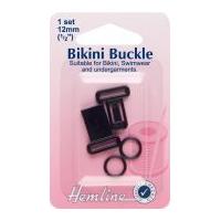 Hemline Bikini Buckle Fastener Black