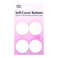 Hemline Nylon Plastic Self Cover Buttons 29mm White