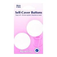 Hemline Nylon Plastic Self Cover Buttons 38mm White