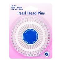 Hemline Pearl Head Pins Silver