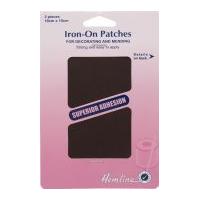 hemline cotton twill iron on repair mending patch brown