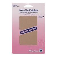 Hemline Cotton Twill Iron On Repair Mending Patch Fawn